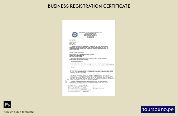 listo para imprimir Certificado de registro de EE. UU. Delaware Plantilla de Wor